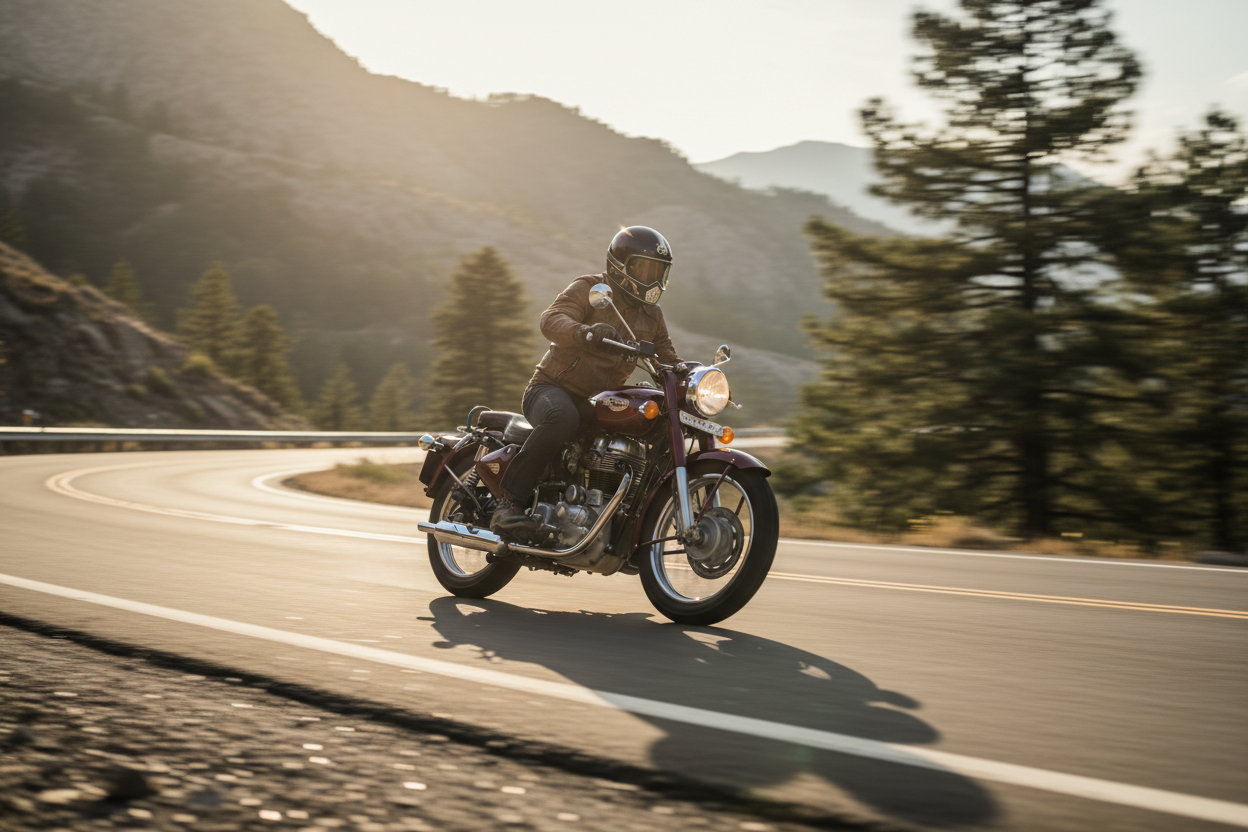 video de uma moto royal rodando